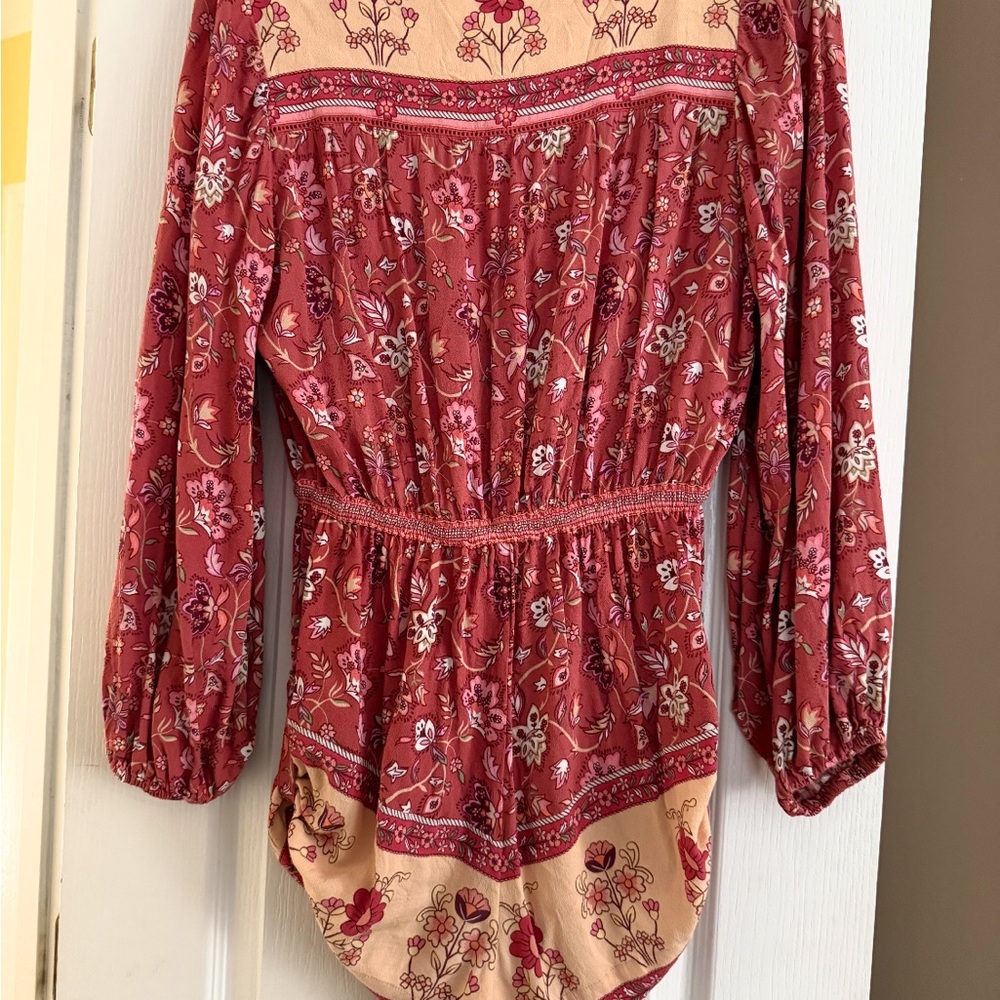 Spell Designs Portobello Red Floral Women's Romper - Picture 3 of 4